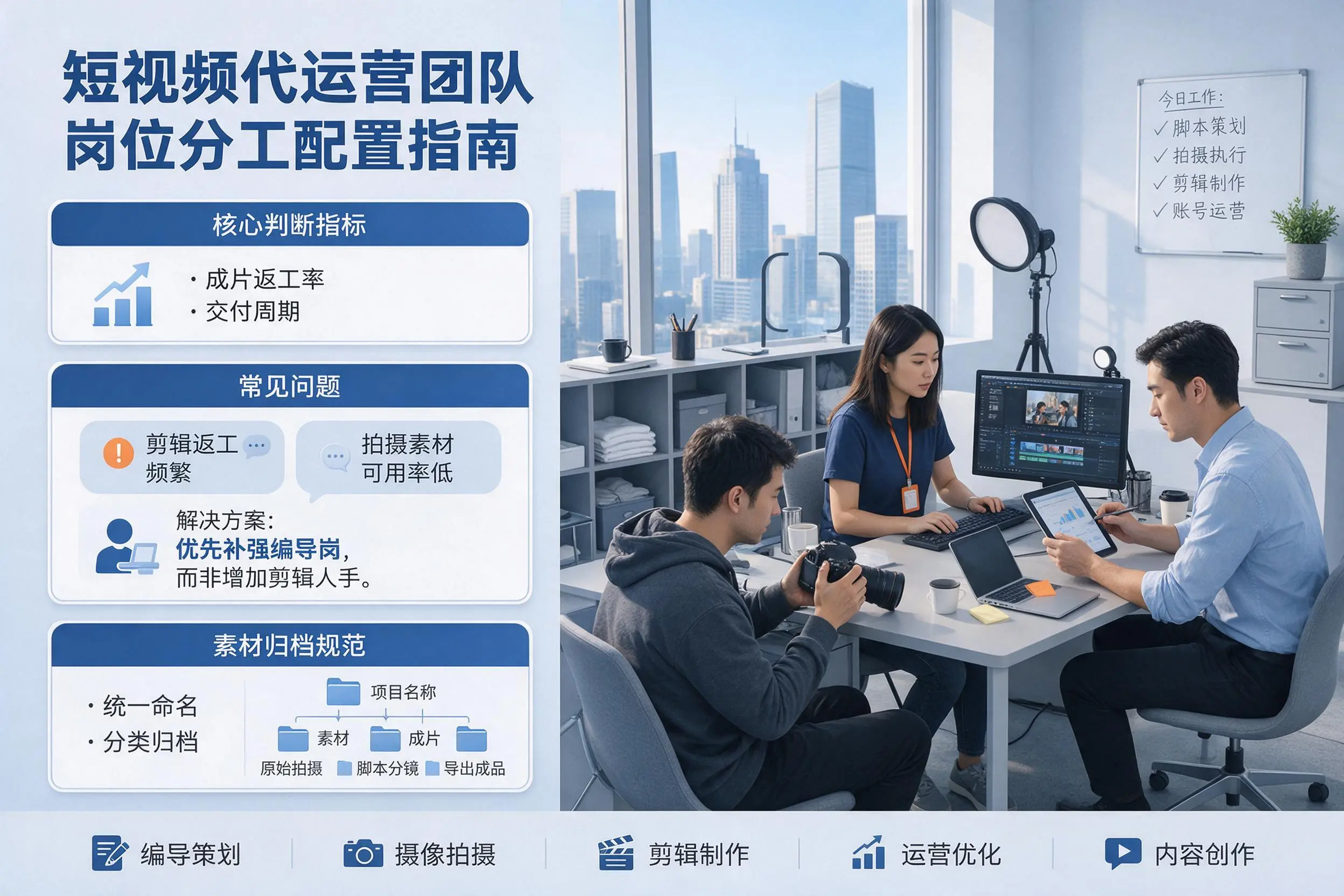 短视频代运营团队如何配置？中山企业岗位分工科普说明