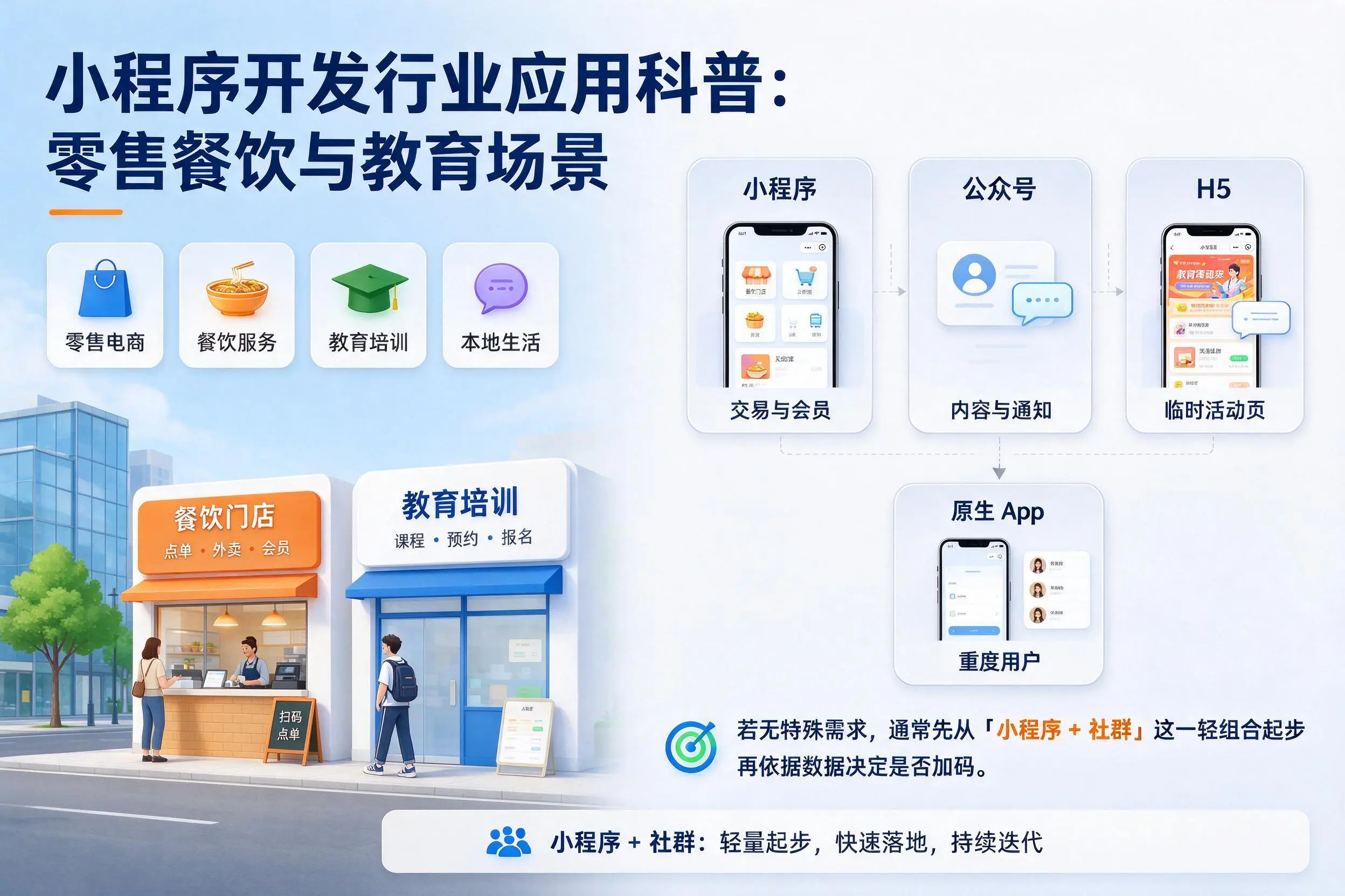 中山小程序开发行业应用科普:零售餐饮与教育场景