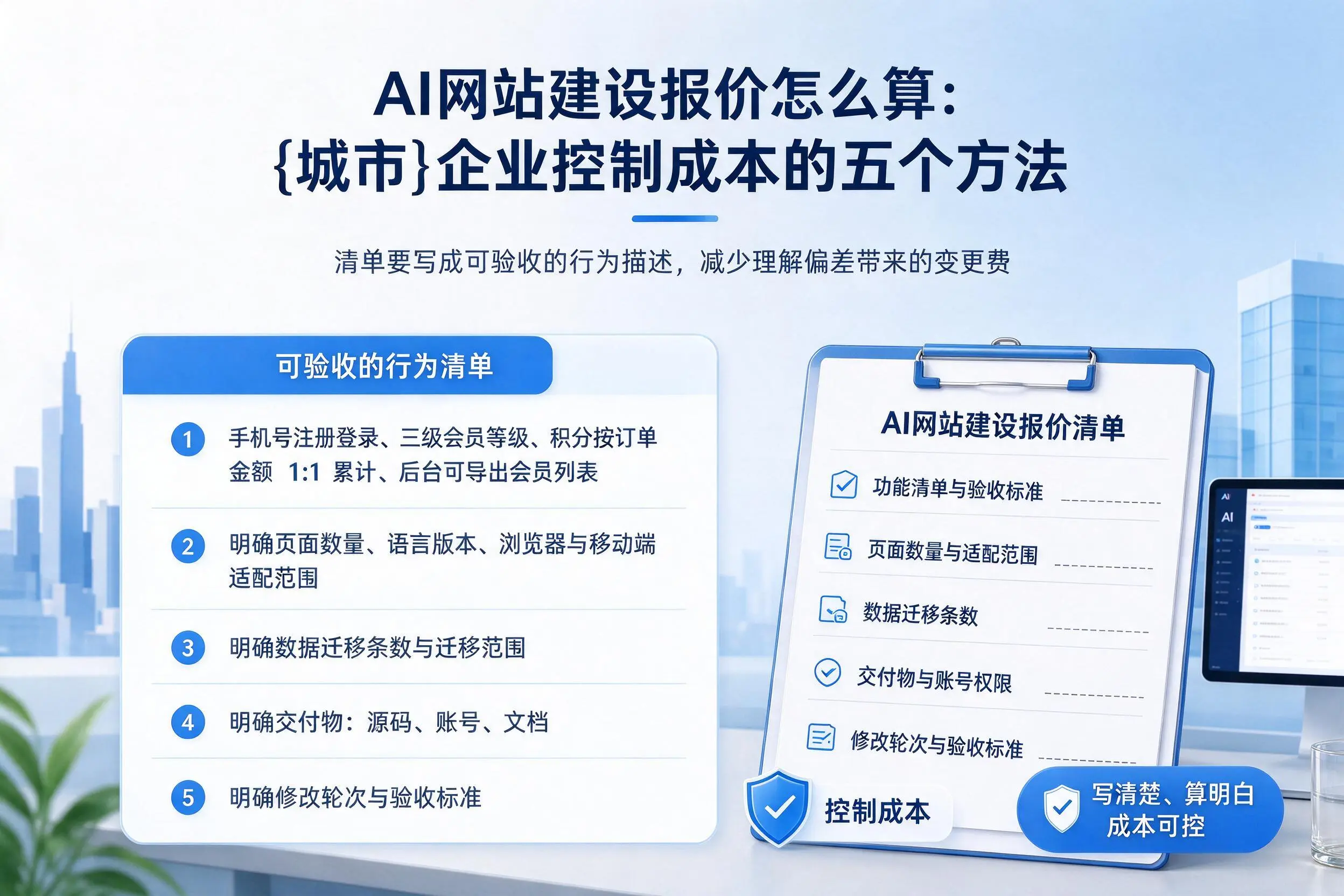 AI网站建设报价怎么算:中山企业控制成本的五个方法